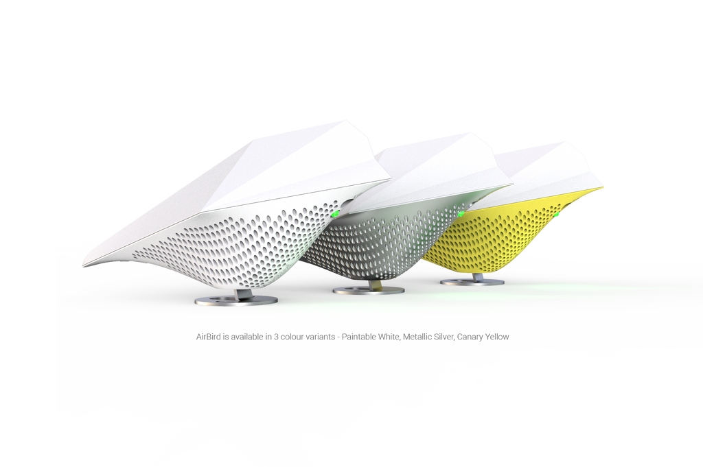 AirBird available in 3 color varients-paintable white-metalic silver-canary yellow